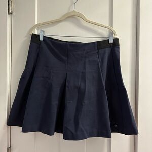 Tommy Hilfiger Dark Blue Pleated Skirt with Black Waistband